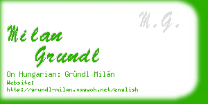 milan grundl business card