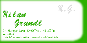 milan grundl business card